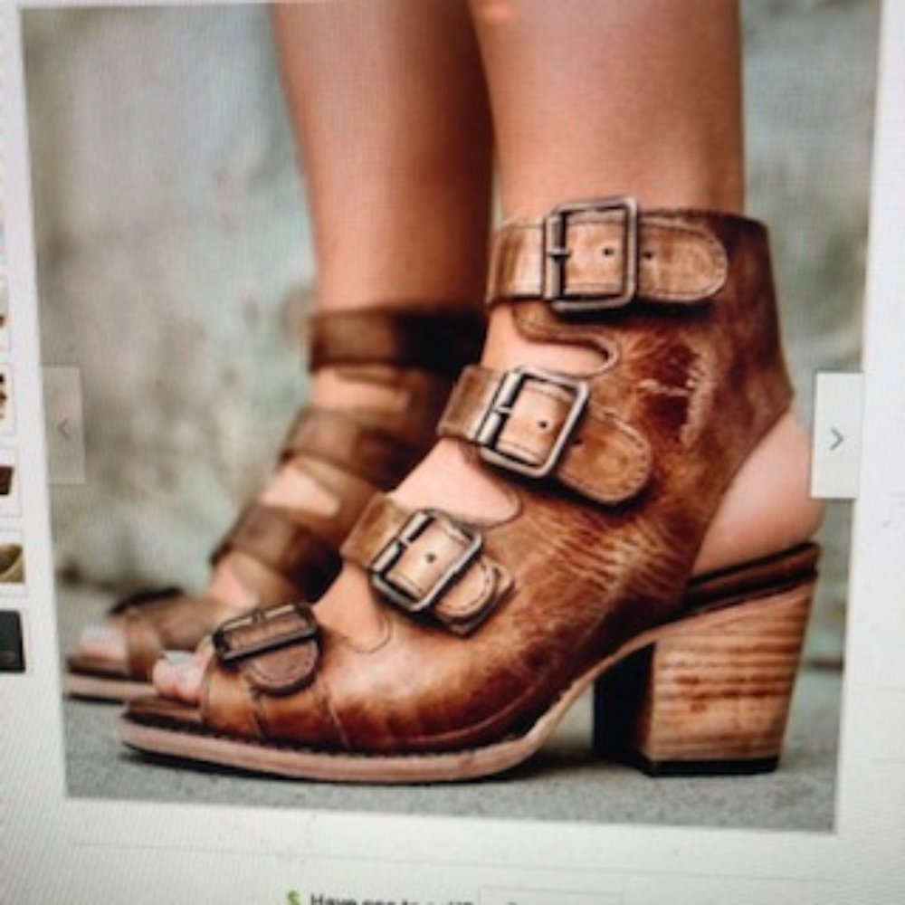 Freebird By Steven Quail Bootie/SANDAL TAN- Distressed/Woman Size 8-Pre-Owned